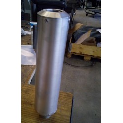 Auspuff 2 in 2 Edelstahl mit Aluminium-Dämpfern 80mm