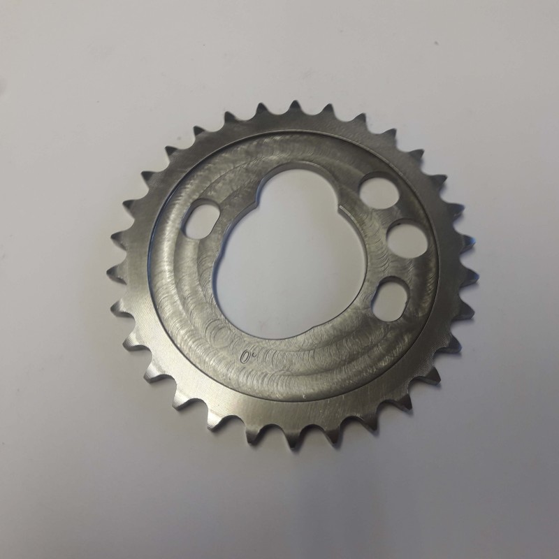 Timing sprocket for camshafts with auto decompression